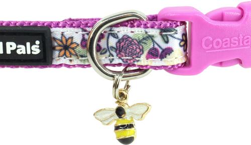 Show full view: Li'l Pals Charming Ribbon Overlay Nylon Standard Dog Collar, Li'l Bumble Bees, Petite X-Small: 6 to 8-in neck, 3/8-in wide slide 5 of 5