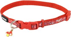 Li'l Pals Charming Ribbon Overlay Nylon Standard Dog Collar, Li'l Mushrooms, Petite Small: 8 to 12-in neck, 3/8-in wide