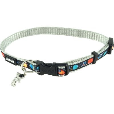 Li'l Pals Li'l Pals Charming Ribbon Overlay Nylon Standard Dog Collar, Li'l Space Explorers, Petite Small: 8 to 12-in neck, 3/8-in wide