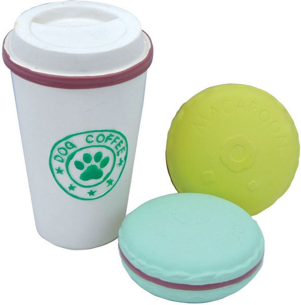 Li'l Pals Coffee & Cookies Squeaky Dog Toy Set, 3 count