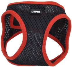 Li'l Pals Comfort Mesh Step In Back Clip Dog Harness, Black, 10 to 12-in chest