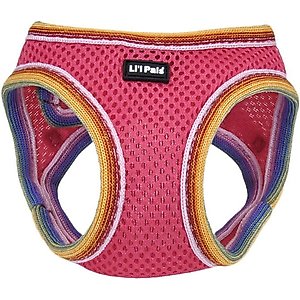 Li'l Pals Comfort Mesh Step In Back Clip Dog Harness, Bright Pink, 10 to 12-in chest
