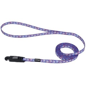 Li'l Pals E-Z Snap Patterned Dog Leash, Light Blue Paw, 6-ft long, 3/8-in wide