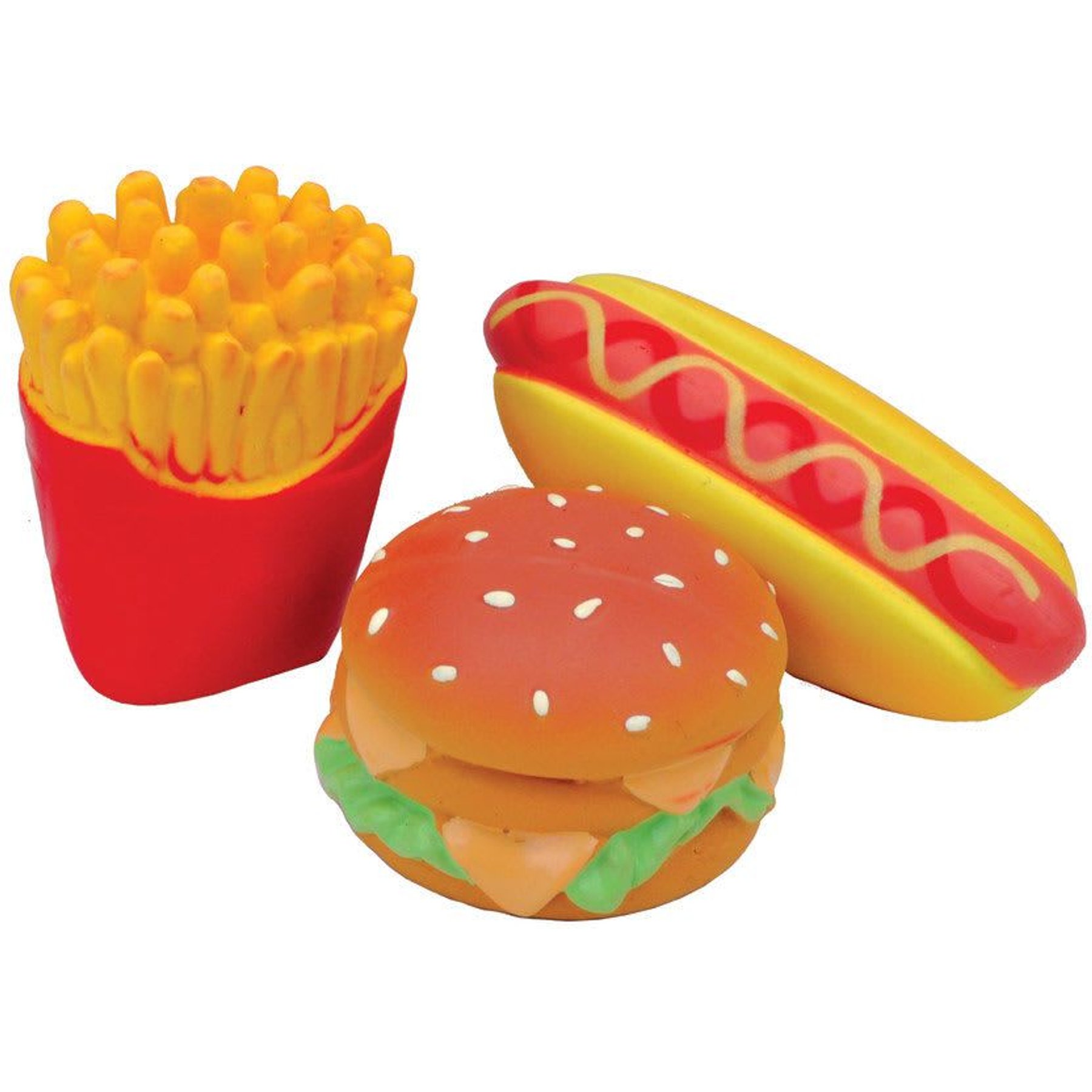 LIL PALS LATEX HAMBURGER FRIES & HOT DOG TOY SET LIL PALS LATEX HAMBURGER FRIES & HOT DOG TOY SET