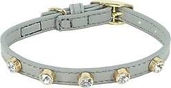 Li'l Pals Jeweled Nylon Standard Dog Collar, Grey, Petite Small: 8 to 10-in neck, 3/8-in wide