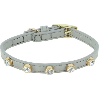 Li'l Pals Li'l Pals Jeweled Nylon Standard Dog Collar, Grey, Petite Small: 8 to 10-in neck, 3/8-in wide