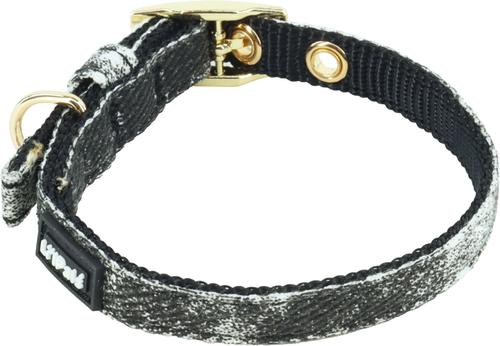 Show full view: Li'l Pals Marbled Canvas Overlay Nylon Standard Dog Collar, Black, Petite Small: 8 to 10-in neck, 3/8-in wide slide 2 of 4