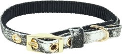 Li'l Pals Marbled Canvas Overlay Nylon Standard Dog Collar, Black, Petite X-Small: 6 to 8-in neck, 3/8-in wide