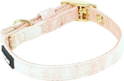 Show full view: Li'l Pals Marbled Canvas Overlay Nylon Standard Dog Collar, Pink, Petite X-Small: 6 to 8-in neck, 3/8-in wide slide 2 of 4