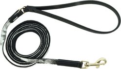 Li'l Pals Marbled Canvas Overlay Standard Dog Leash, Petite: 6-ft long, 3/8-in wide, Black