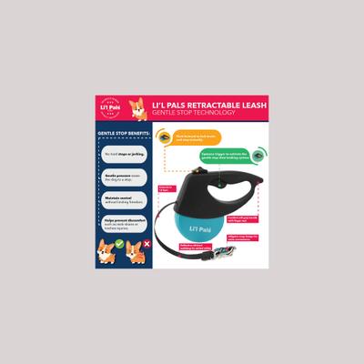 Show full view: Li'l Pals Retractable Leash with Alligator Snap, Teal slide 2 of 6