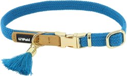 Li'l Pals Woven Nylon Standard Dog Collar with Tassel, Blue, Petite Small: 8 to 12-in neck, 3/8-in wide