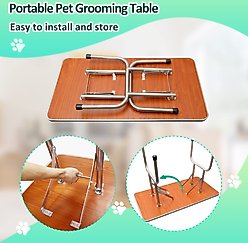 Lil' Paw Stainless Steel Dog Grooming Table with Adjustable Arm & Clamp, Black, 36-in slide 2 of 8