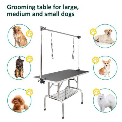 Show full view: Lil' Paw Stainless Steel Dog Grooming Table with Adjustable Arm & Clamp, Black, 46-in slide 4 of 8