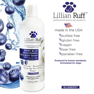 Show full view: Lillian Ruff Berry Blue Brightening Dog & Cat Face & Body Wash, 16-fl oz bottle slide 2 of 10