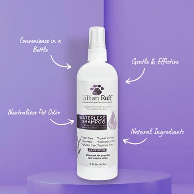 Show full view: Lillian Ruff Waterless Lavender Dog & Cat Shampoo, 16-fl oz bottle slide 3 of 10
