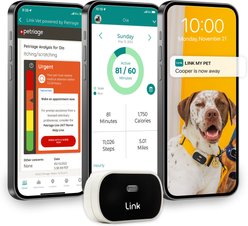 Link My Pet Dog GPS & Activity Tracker with Training Tools, Black & White 
