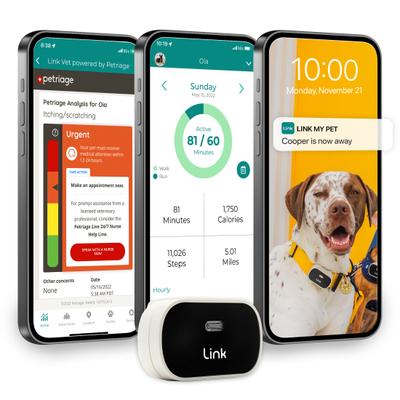 Show full view: Link My Pet Dog GPS & Activity Tracker with Training Tools, Black & White  slide 1 of 12