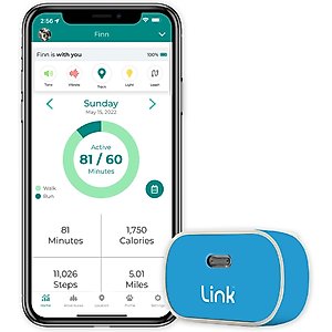 Link My Pet Dog GPS & Activity Tracker with Training Tools & Wrap, Blue