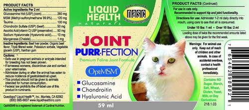 Show full view: Liquid Health Pets Joint Purr-Fection Cat Supplement, 2-fl oz slide 4 of 5