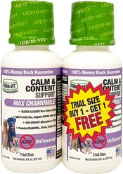 Liquid-Vet Calm & Content Support Unflavored Liquid Calming Supplement for Dogs, 8-oz bottle, 2 count