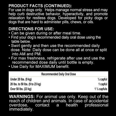 Show full view: Liquid-Vet Calm & Content Support Unflavored Liquid Calming Supplement for Dogs, 8-oz bottle, 2 count slide 4 of 5