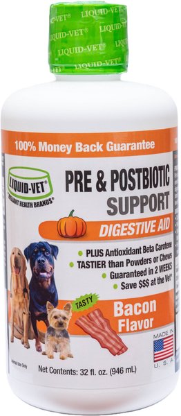 Liquid-Vet K9 Pre & PostBiotic Support Bacon flavor Dog Digestive Aid, 8-oz bottle, 2 count