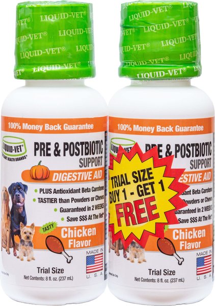 Liquid-Vet K9 Pre & PostBiotic Support Chicken flavor Dog Digestive Aid, 8-oz bottle, 2 count