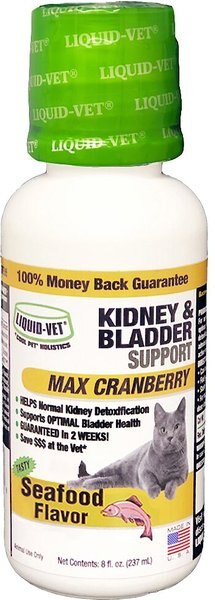 Liquid-Vet Kidney & Bladder Support Seafood Flavor Cat Supplement, 8-fl oz bottle