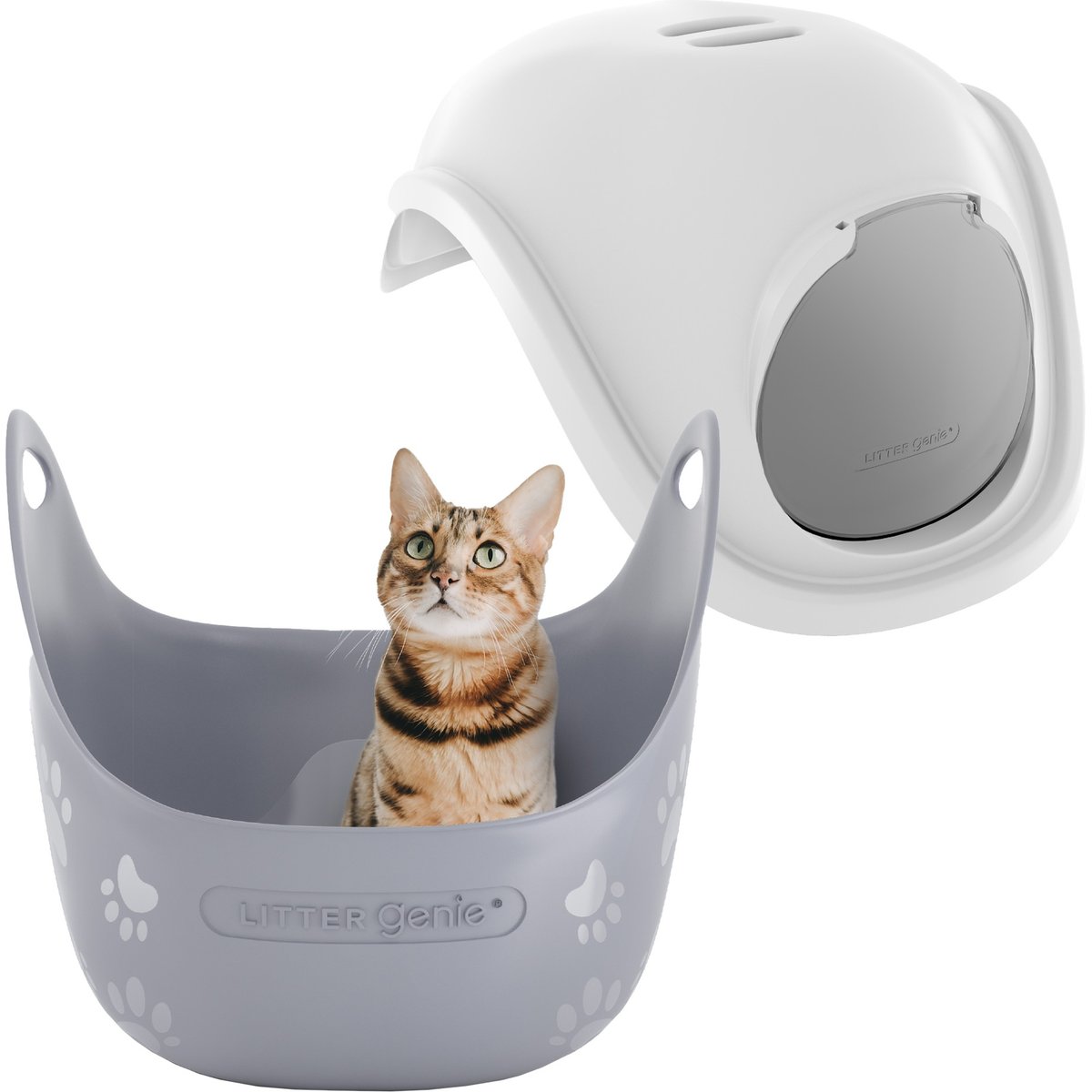 Litter Genie Cat Litter Box + Litter Box Hood