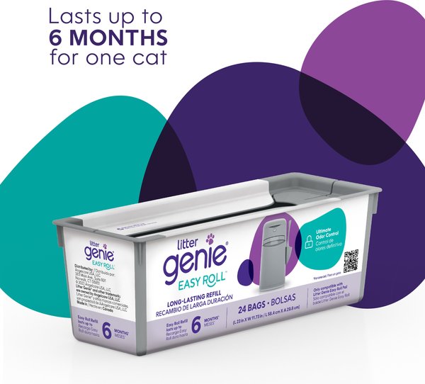 Show full view: Litter Genie Easy Roll Cat Litter Disposal System Litter Pail Refill, 6 month supply slide 2 of 9
