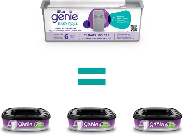 Show full view: Litter Genie Easy Roll Cat Litter Disposal System Litter Pail Refill, 6 month supply slide 3 of 9