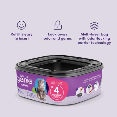 Show full view: Litter Genie Cat Litter Disposal System Jumbo Refill, 56-ft, 8 month supply slide 3 of 12