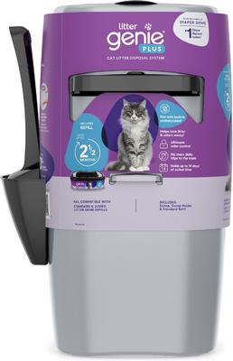 LITTER GENIE Plus Cat Litter Disposal System, Silver