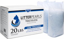 Litter Pearls Tracksless Unscented Non-Clumping Crystal Cat Litter, 20-lb box