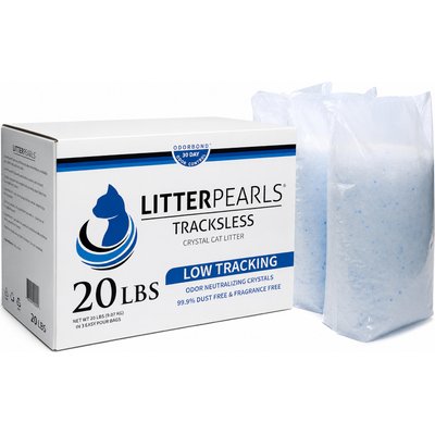 Litter Pearls Litter Pearls Tracksless Unscented Non-Clumping Crystal Cat Litter, 20-lb box