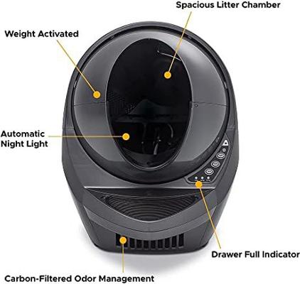 Show full view: Litter-Robot 3 WiFi Enabled Automatic Self-Cleaning Cat Litter Box, Grey slide 4 of 12