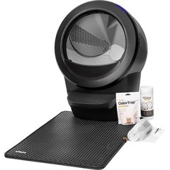 Litter-Robot 4 with Step & Core Accessories Kit Cat Litter Box, Black
