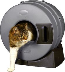 Litter Spinner Cat Litter Box for Small Cats, Recycled Gray