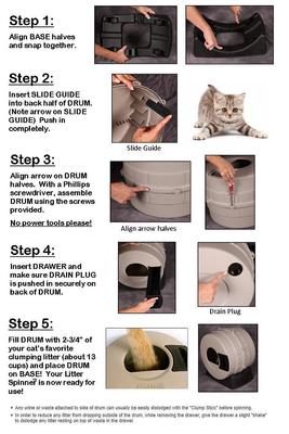 Show full view: Litter Spinner Cat Litter Box for Small Cats, Recycled Gray slide 5 of 8