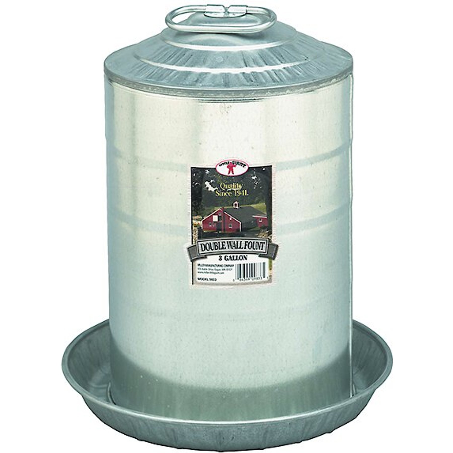 Little Giant Double Wall Metal Poultry Fount 2 Gal