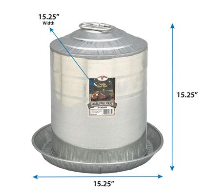 Show full view: Little Giant Double Wall Metal Poultry Fount, 5-gal slide 2 of 3