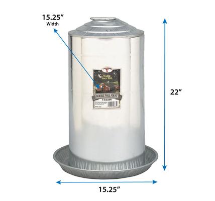 Show full view: Little Giant Double Wall Metal Poultry Fount, 8-gal slide 2 of 3