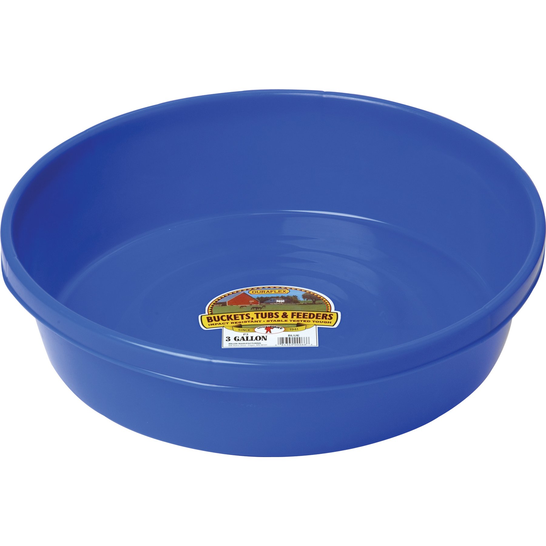 Little Giant Duraflex Pan Cattle Feeder, Blue, 3-gal
