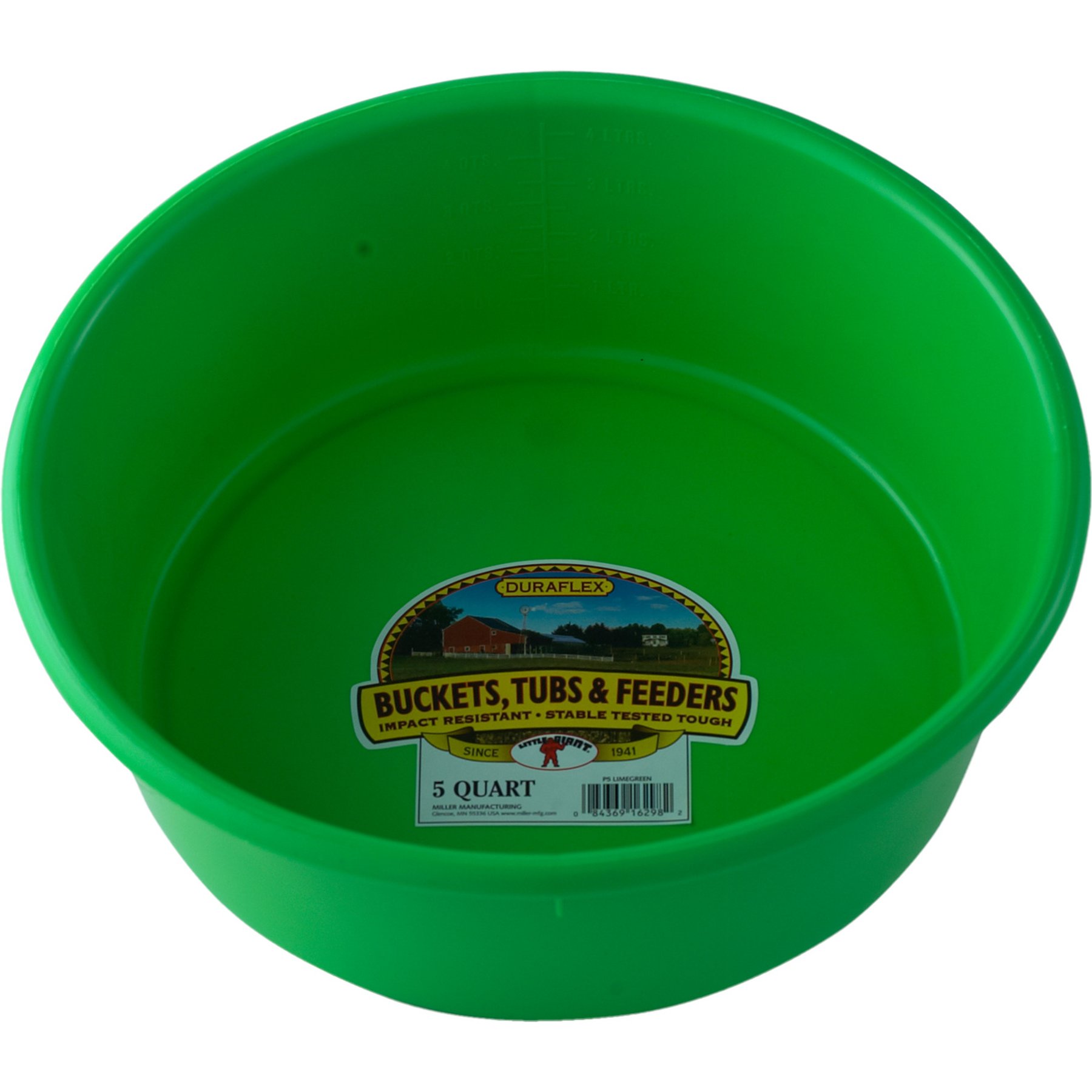 Little Giant Duraflex Pan Cattle Feeder, Green, 5-qt