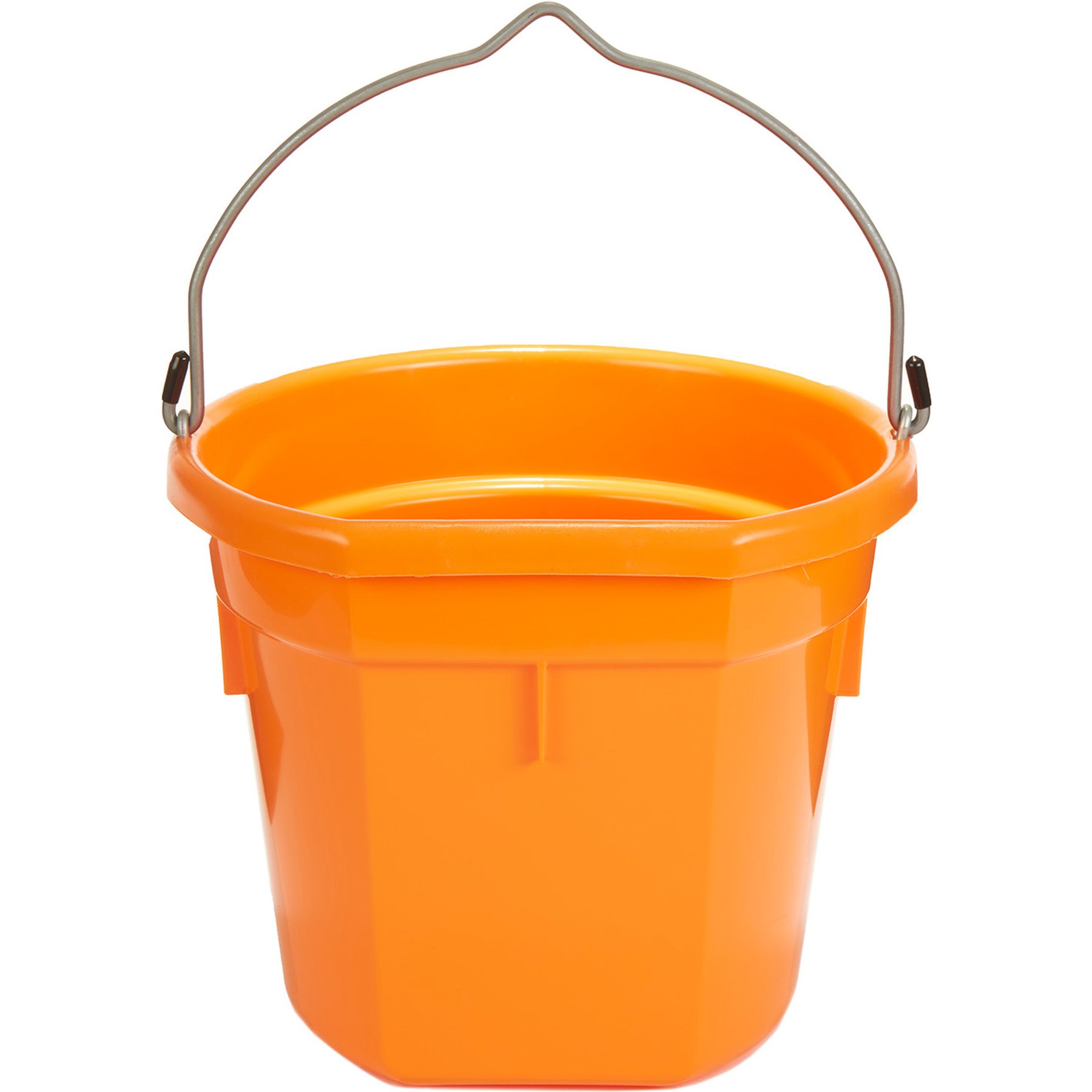 Little Giant Flat Back Plastic Bucket, Orange, 20-qt