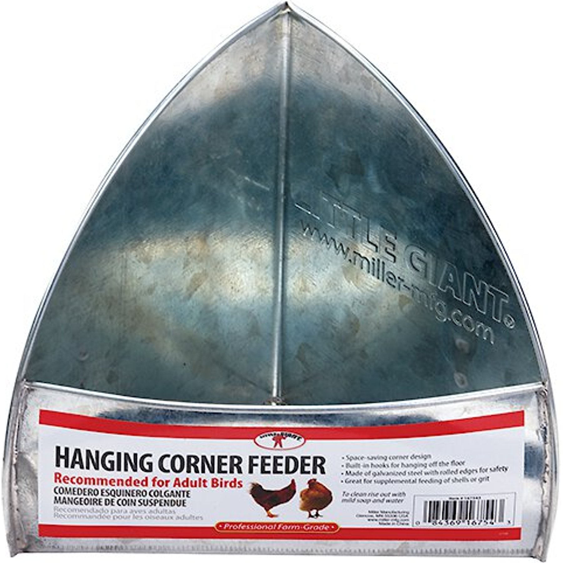 Little Giant Galvanized Hanging Corner Poultry Feeder
