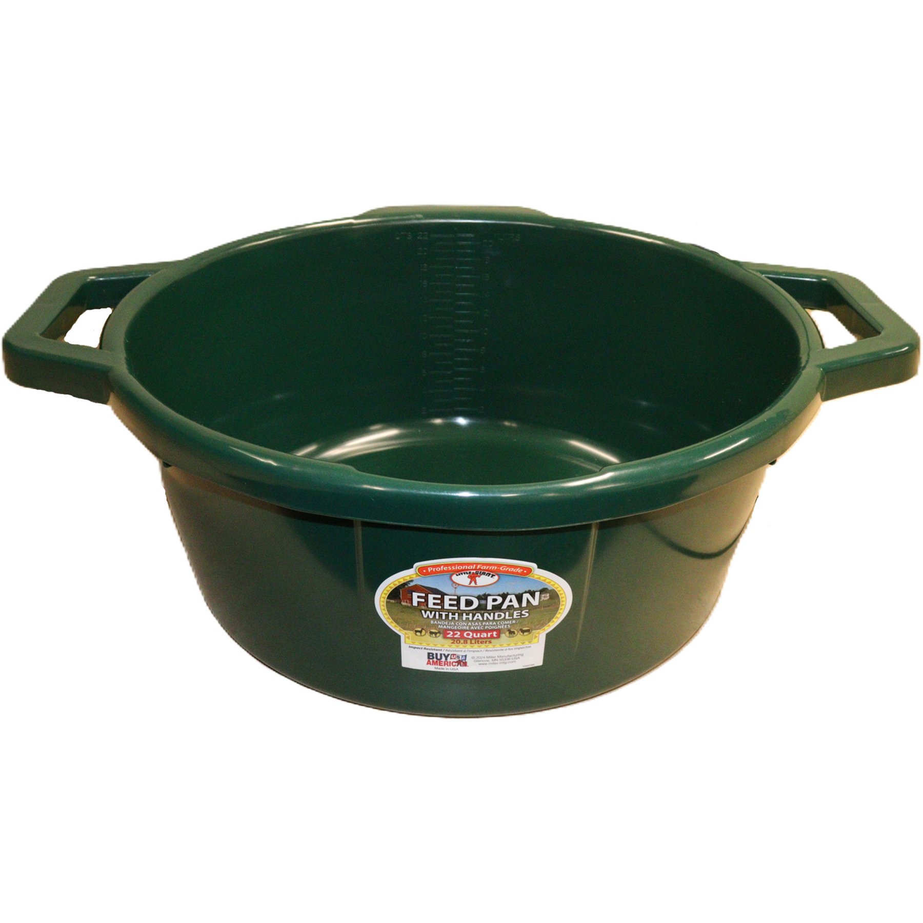 Little Giant Handled Pan Cattle Feeder, 22-qt, Green
