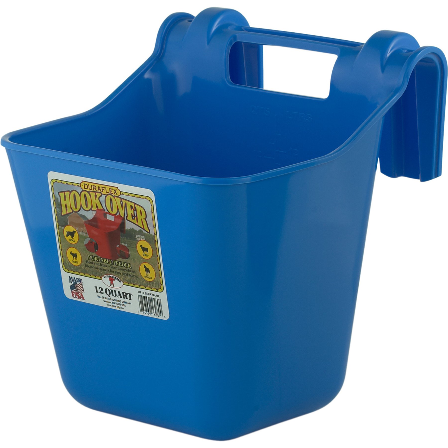Little Giant Hook Over Economy Cattle Feeder, 12-qt, Berry Blue