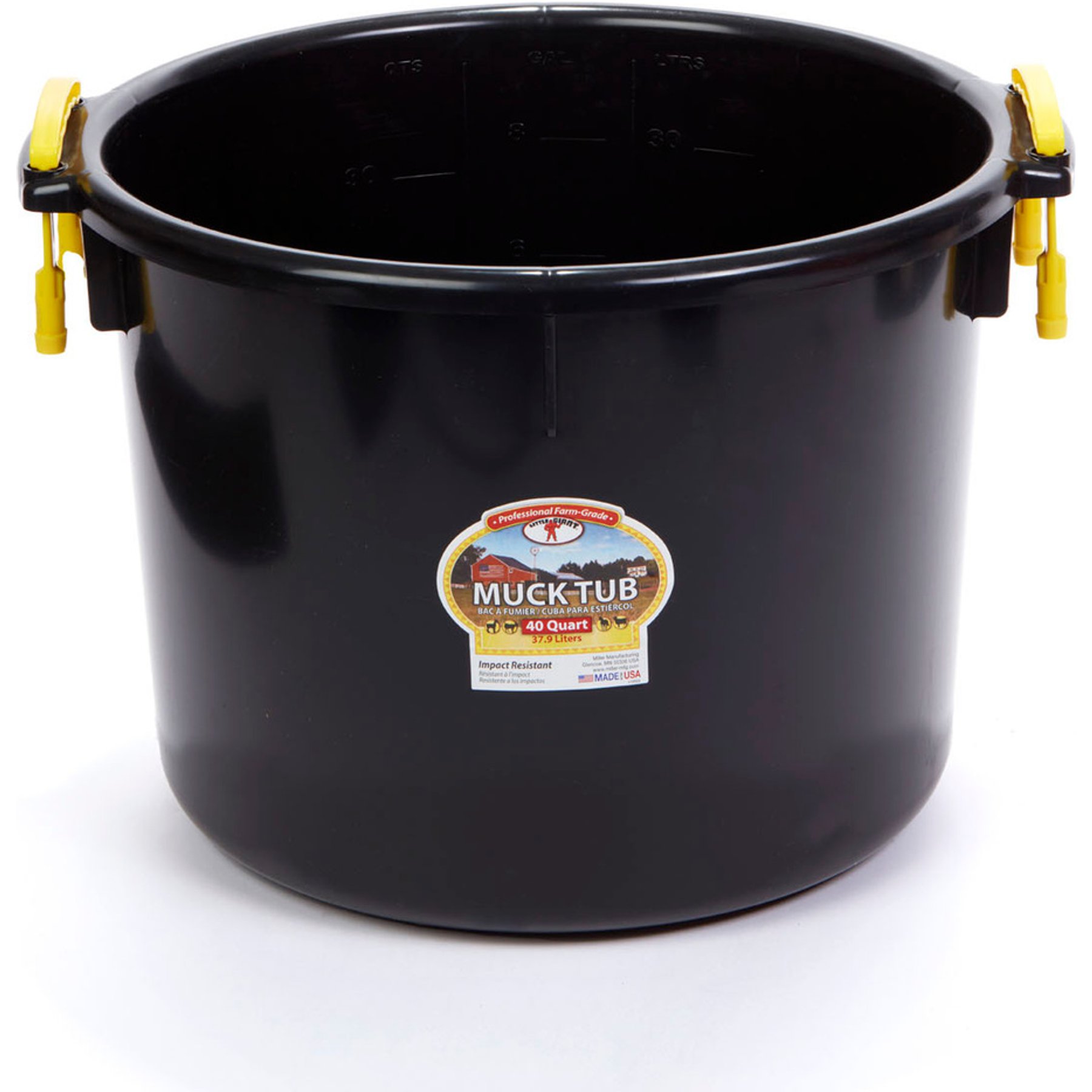 Little Giant Muck Tub Bucket, 40-qt, Black